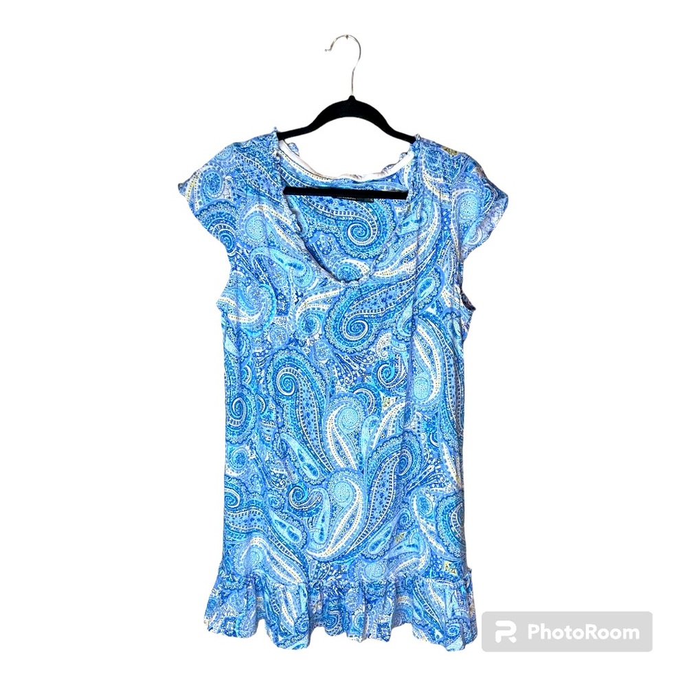 Lauren‎ Ralph Lauren Black Label Blue Paisley Nightgown Size Large